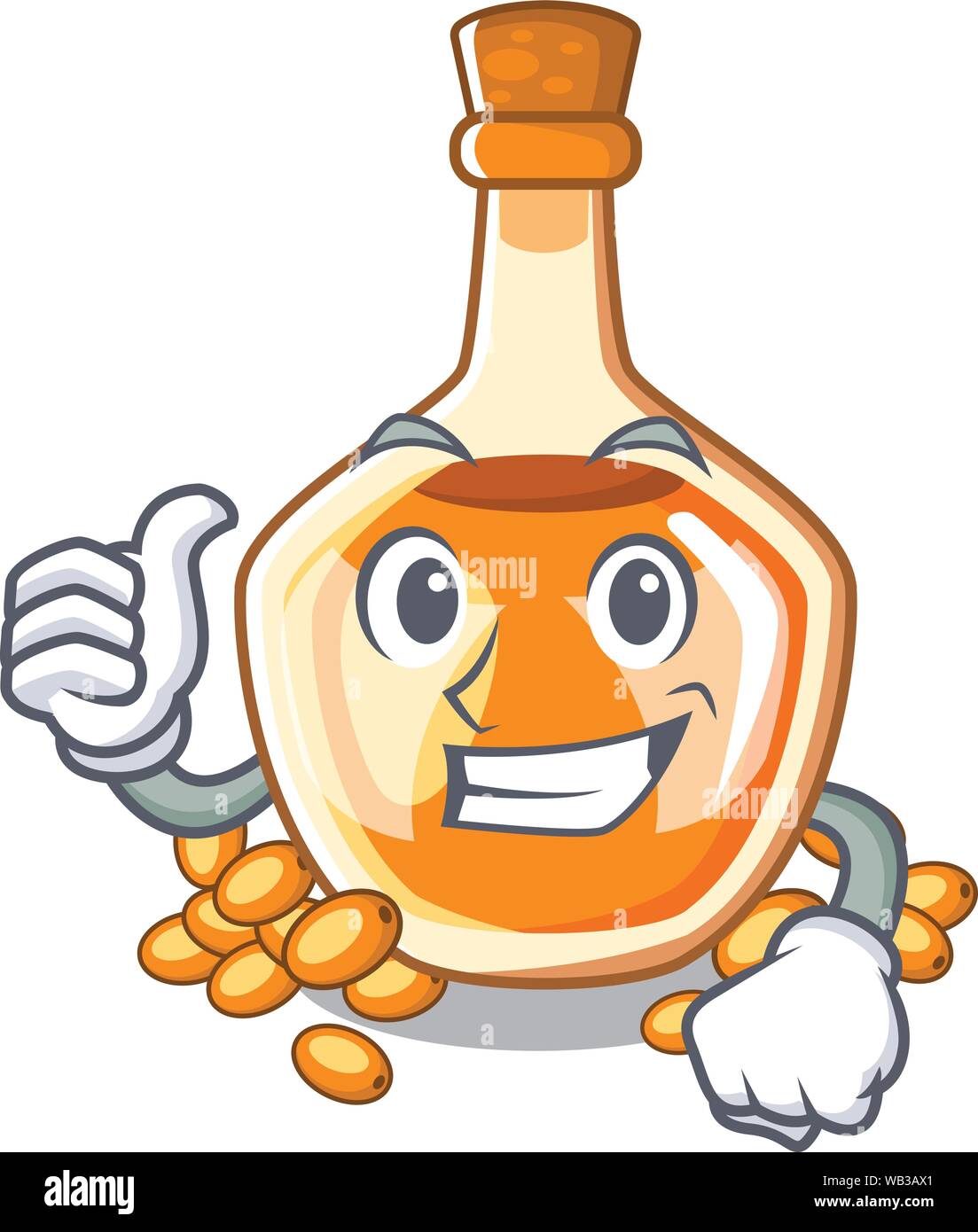 Coup de l'huile d'argousier isolé sur Mascot Illustration de Vecteur