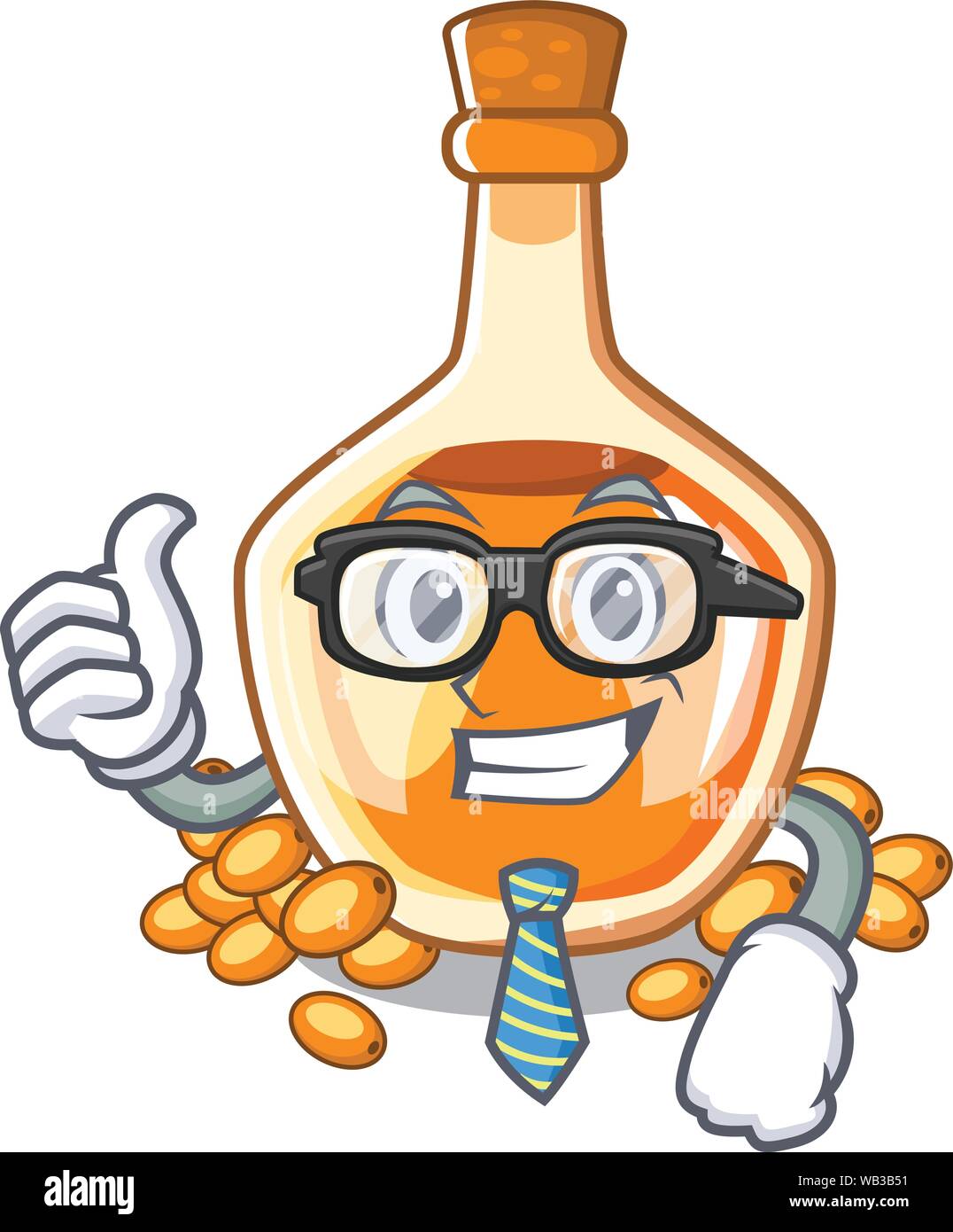 L'huile d'argousier homme isolé sur Mascot Illustration de Vecteur