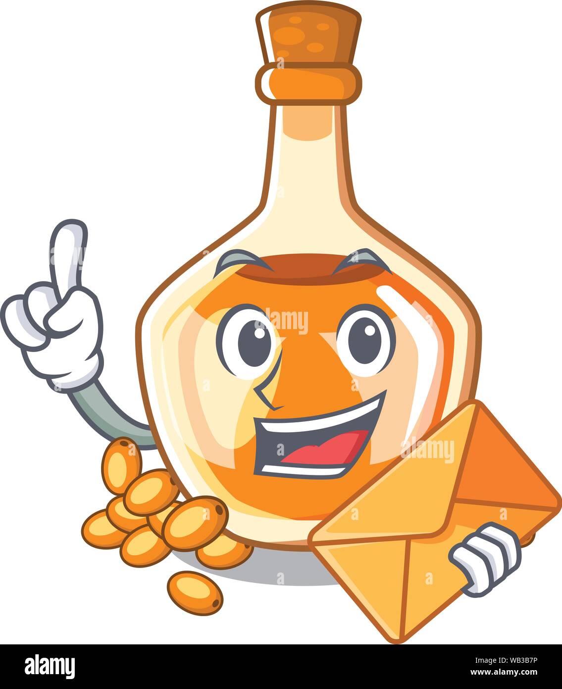 Avec l'huile d'argousier enveloppe isolé sur Mascot Illustration de Vecteur