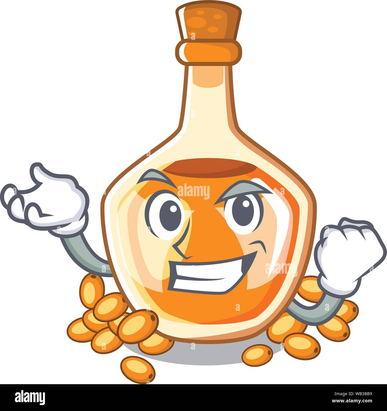 L'huile d'argousier succès isolé sur Mascot Illustration de Vecteur