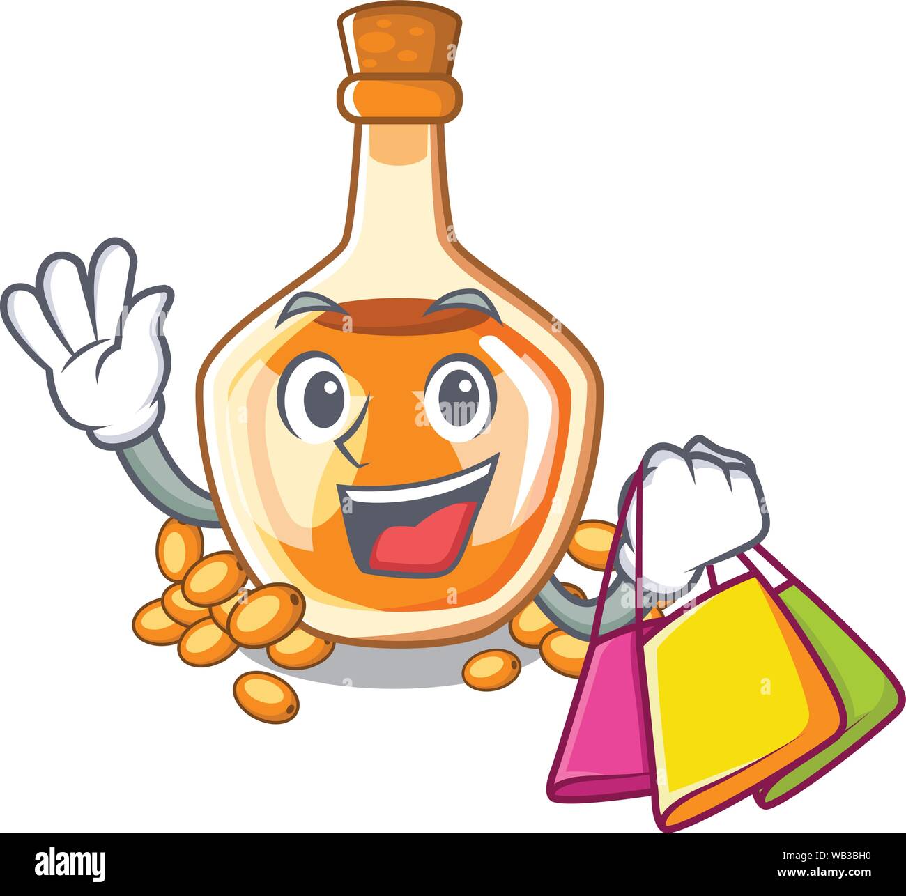 L'huile d'argousier commercial isolé sur Mascot Illustration de Vecteur