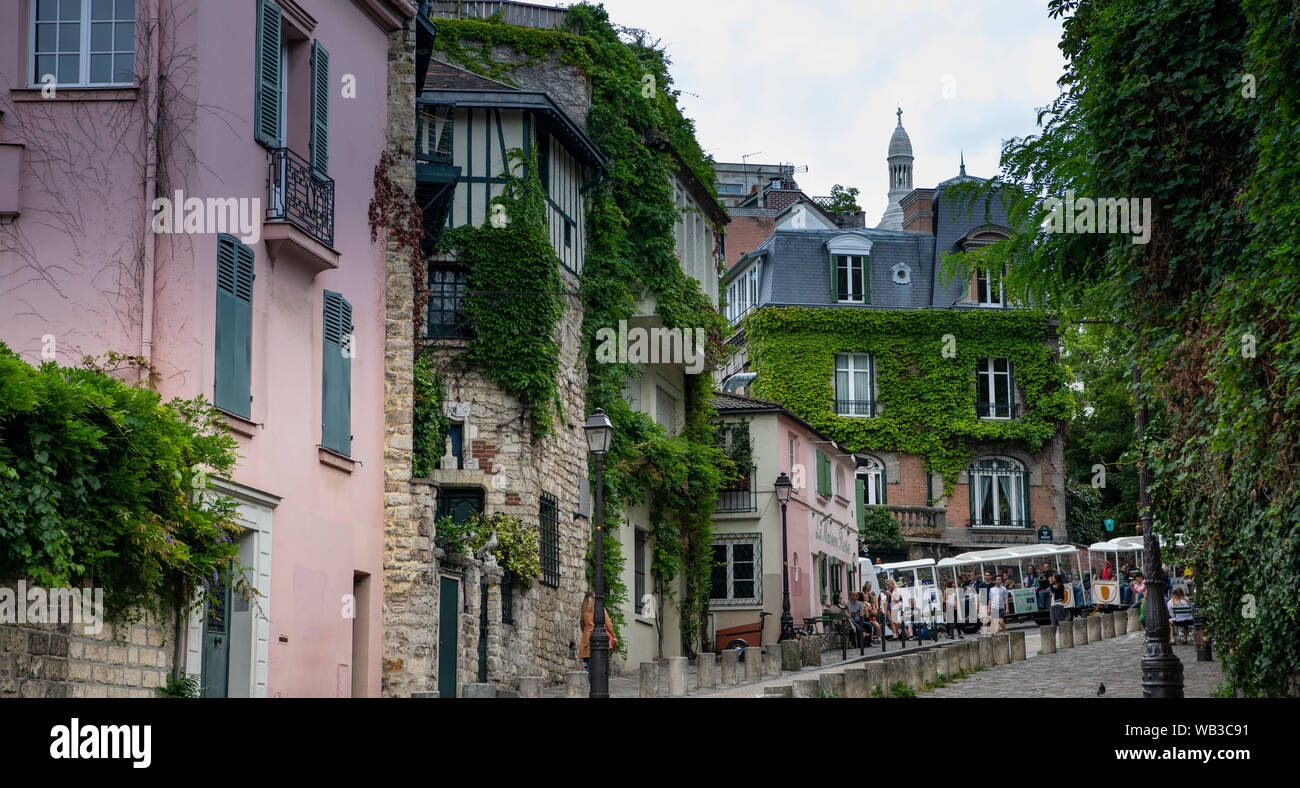 France, Paris, août, 16-2019, les touristes visitant Montmartre, Paris Banque D'Images