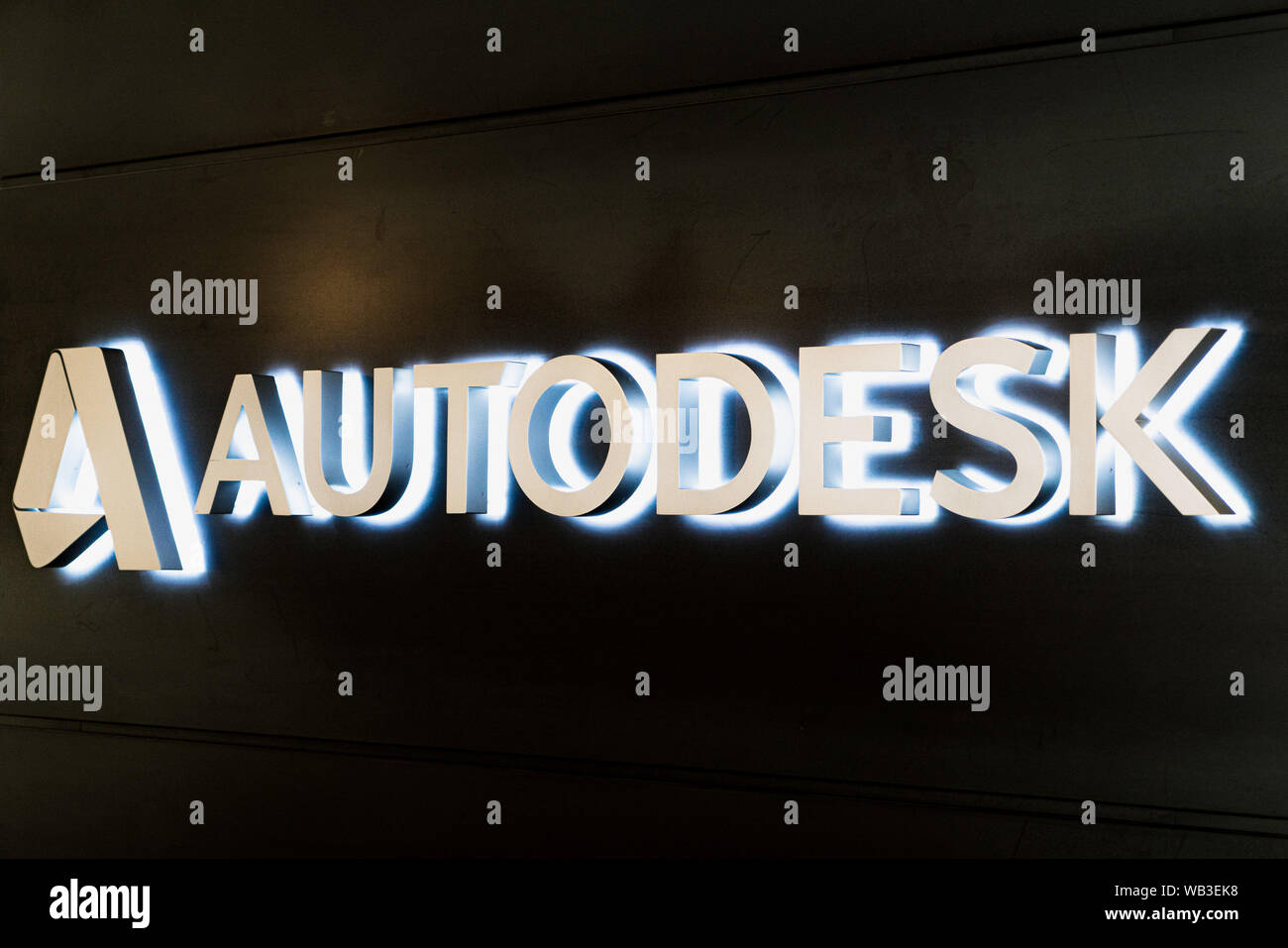 21 août 2019 San Francisco / CA / USA - logo Autodesk affiché à la galerie ; Autodesk Autodesk, Inc. est une multinationale américaine software corpo Banque D'Images
