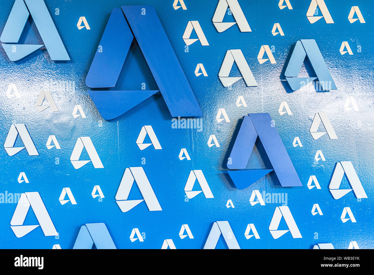 21 août 2019 San Francisco / CA / USA - logo Autodesk affiché à la galerie ; Autodesk Autodesk, Inc. est une multinationale américaine software corpo Banque D'Images