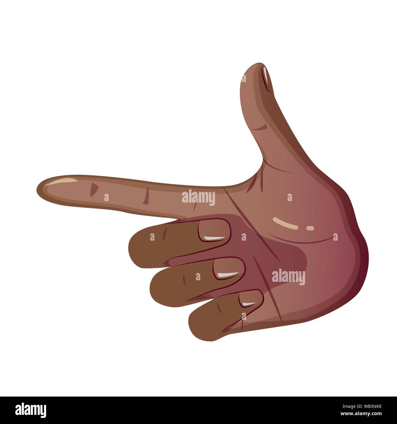 Faire la main noire pointant l'index geste. Le panneau "geste montrant Holding Gun et prêt à tirer ou pousser le bouton. Télévision vecteur Concept isolé sur fond blanc. Illustration de Vecteur Faire la main noire pointant l'index geste. Le panneau "geste montrant Holding Gun et prêt à tirer ou pousser le bouton. Télévision vecteur Concept isolé sur fond blanc. Illustration de Vecteur
