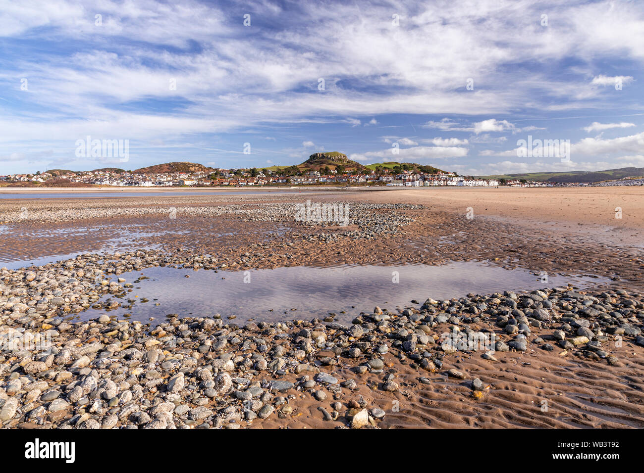 Plage de Conwy Morfa, au nord du Pays de Galles, donnant sur Deganwy Banque D'Images