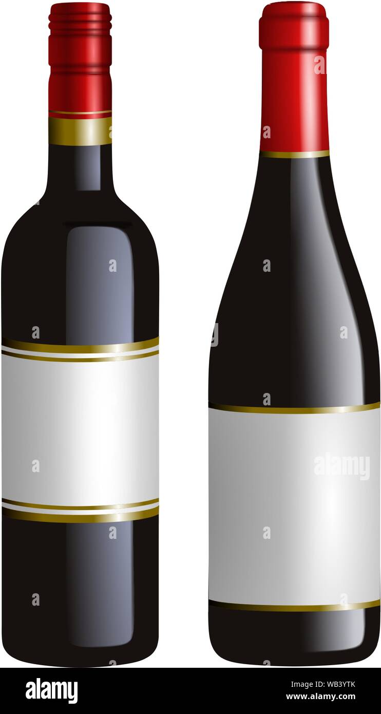 Des bouteilles de vin rouge isolé illustration réaliste Illustration de Vecteur