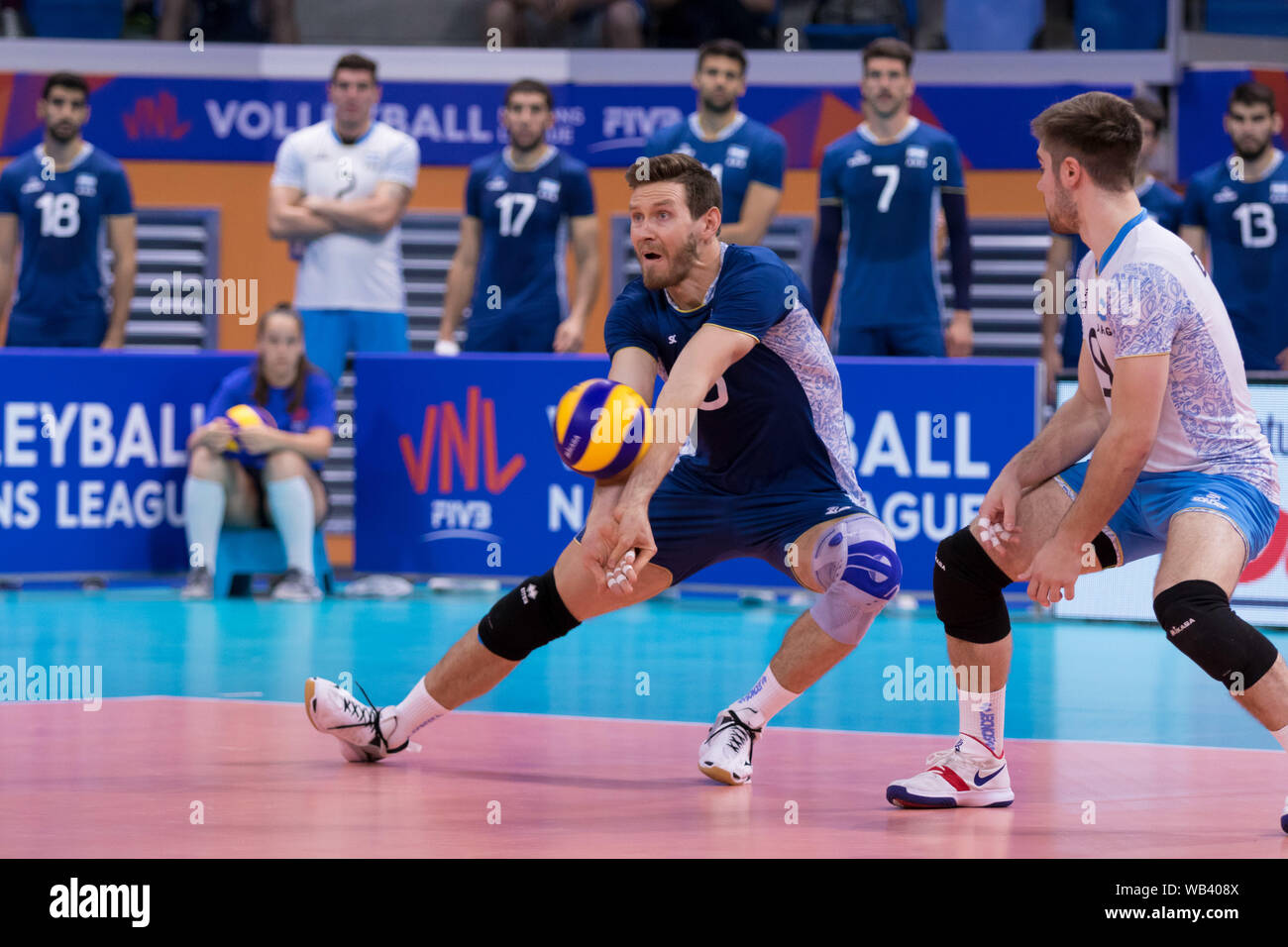 CRISTIAN POGLAJEN RICEZIONE des Nations Unies - les hommes de la Ligue au cours de l'Italie contre l'Argentine, Milano, Italie, 22 juin 2019, le volley-ball volley-ball italien Plateau National Banque D'Images