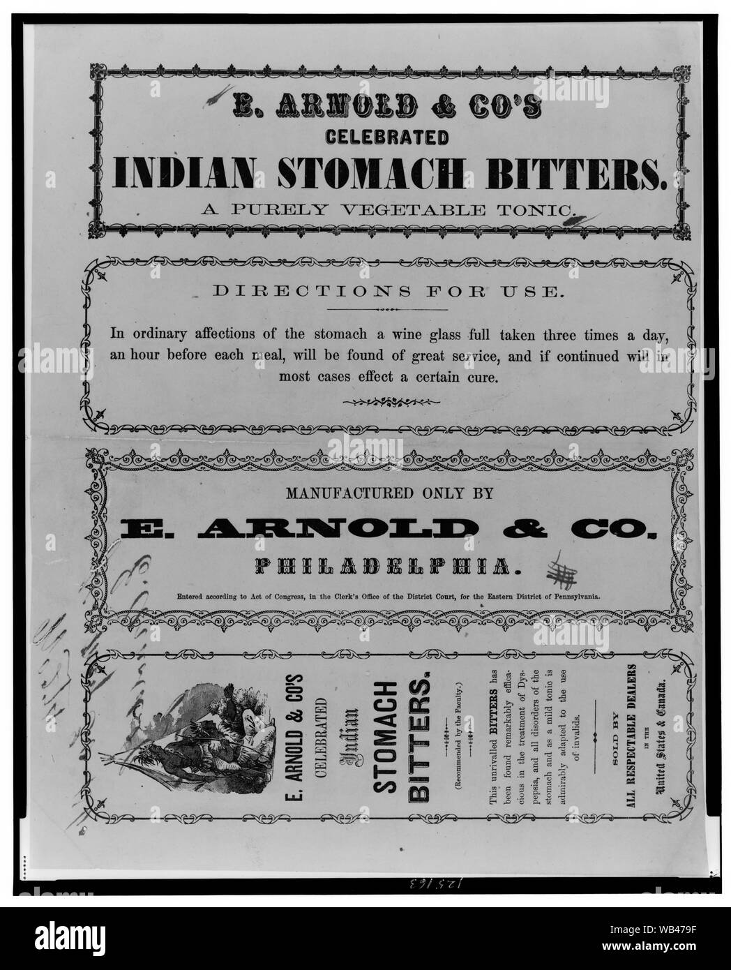 E. Arnold & Co. a célébré l'estomac d'Indiens Abstract/moyenne : 1 : gravure d'impression. Banque D'Images