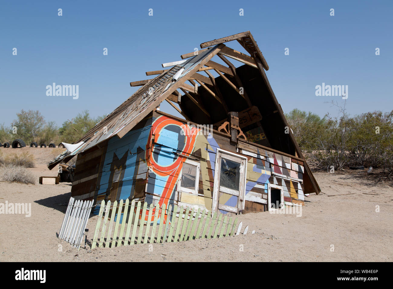 Jésus est un projet d'Art situé à Slab City, Californie Banque D'Images