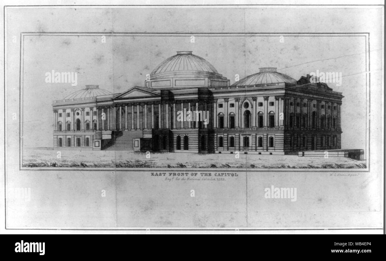 East front de la Capitol / Pierre W.I aquat. Abstract/moyenne : 1 gravure impression : 16,8 x 24,5 cm ; (feuille) Banque D'Images