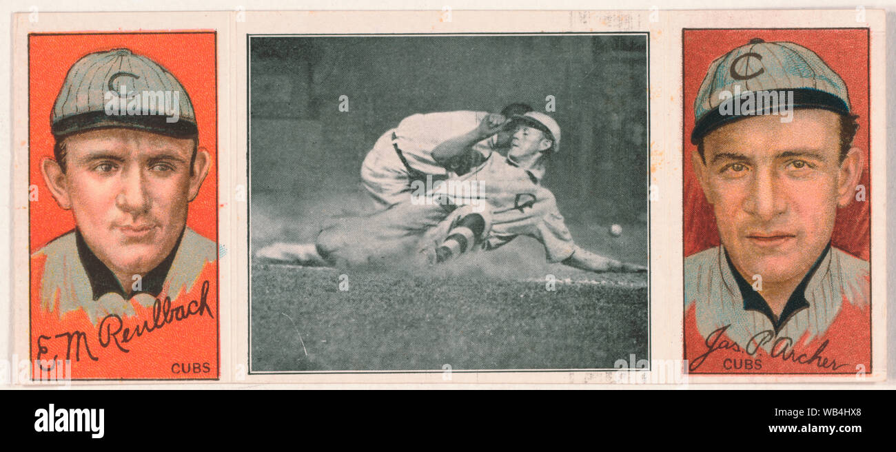 Ed. M. Reulbach/James P. Archer, carte de base-ball des Cubs de Chicago, portrait Résumé/moyenne : 1 : Impression de décharge avec les demi-tons, la couleur. Banque D'Images