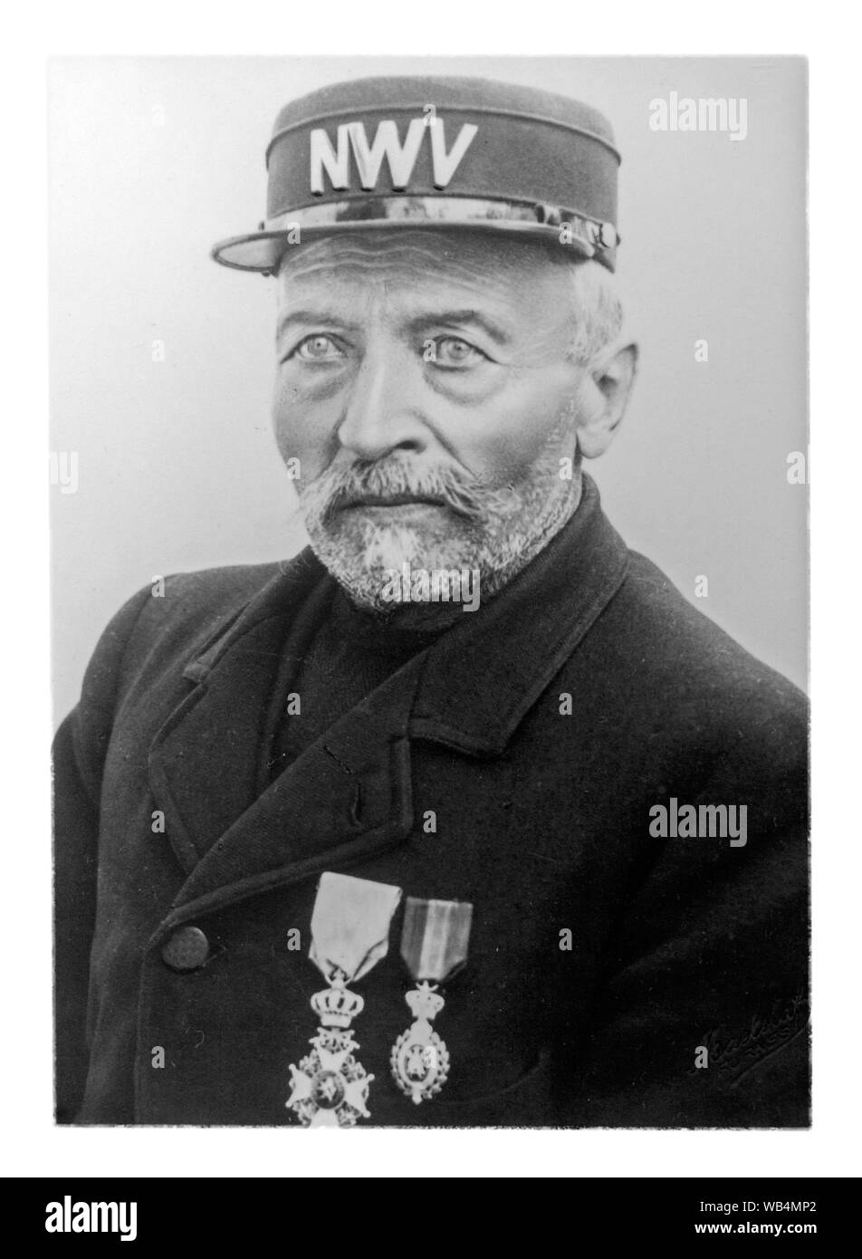 Portrait de Karel Cogge qui a joué un rôle important en aidant à inonder la plaine du fleuve Yser octobre 1914, Flandre occidentale, Belgique Banque D'Images