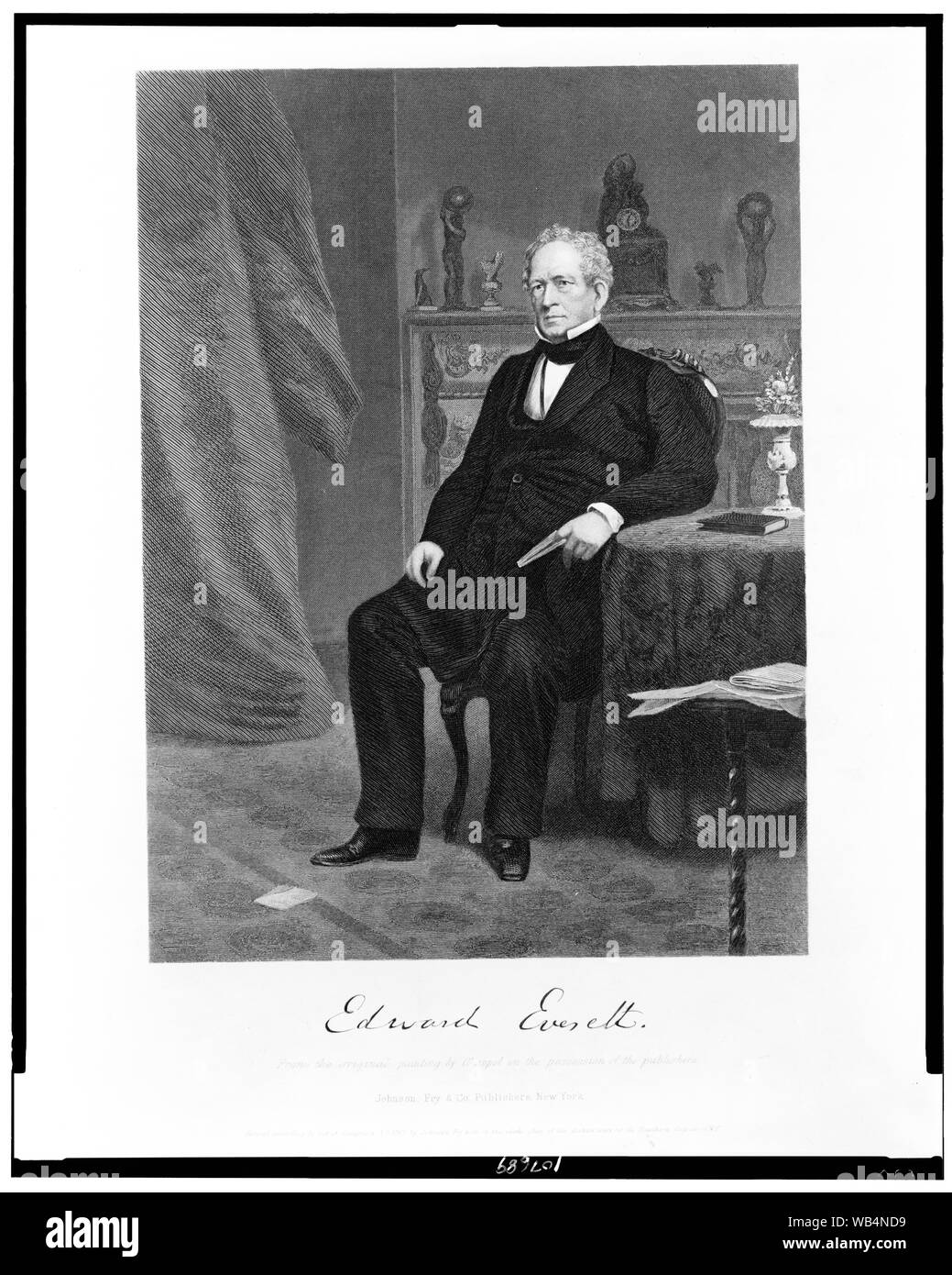 Edward Everett / de la peinture originale par Chappel en la possession de l'édition. Abstract/moyenne : 1 : gravure d'impression. Banque D'Images