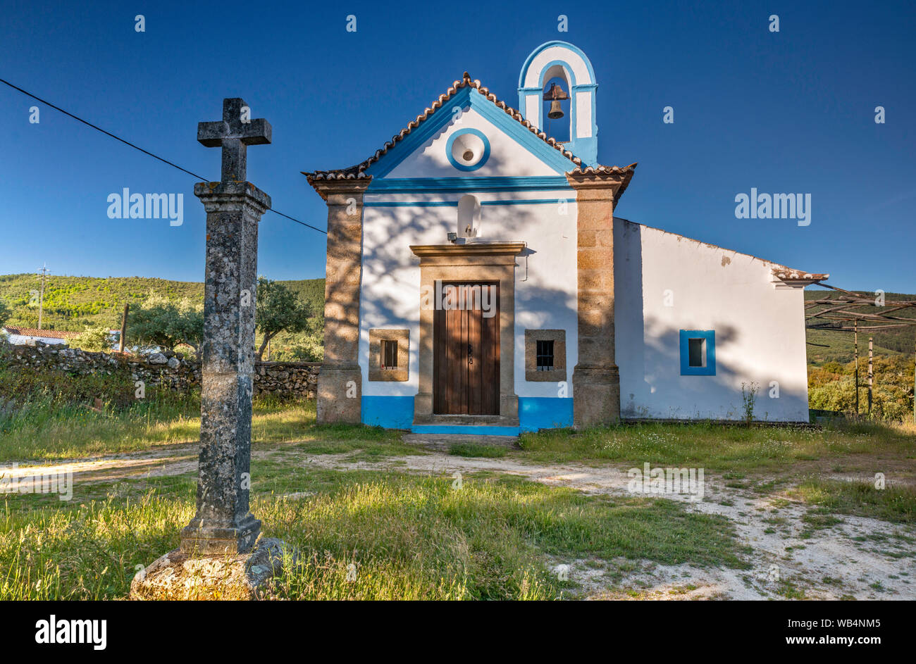 Capela da Ponte Velha, chapelle près du village de Ponte Velha, Serra de Sao Mamede Parc Naturel, district de Portalegre, Alto Alentejo, Portugal Banque D'Images
