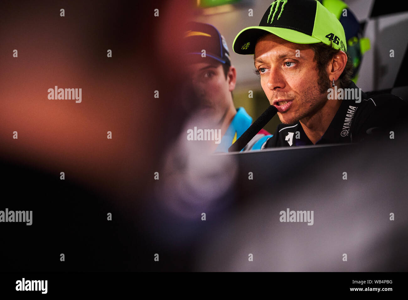 Towcester, Northamptonshire, Angleterre. Août 24, 2019. Valentino Rossi (ITA) et Monster Energy Yamaha Racing lors de la GoPro 2019 Grand Prix Moto GP à Silverstone Circuit. Credit : Gergo Toth/Alamy Live News Banque D'Images