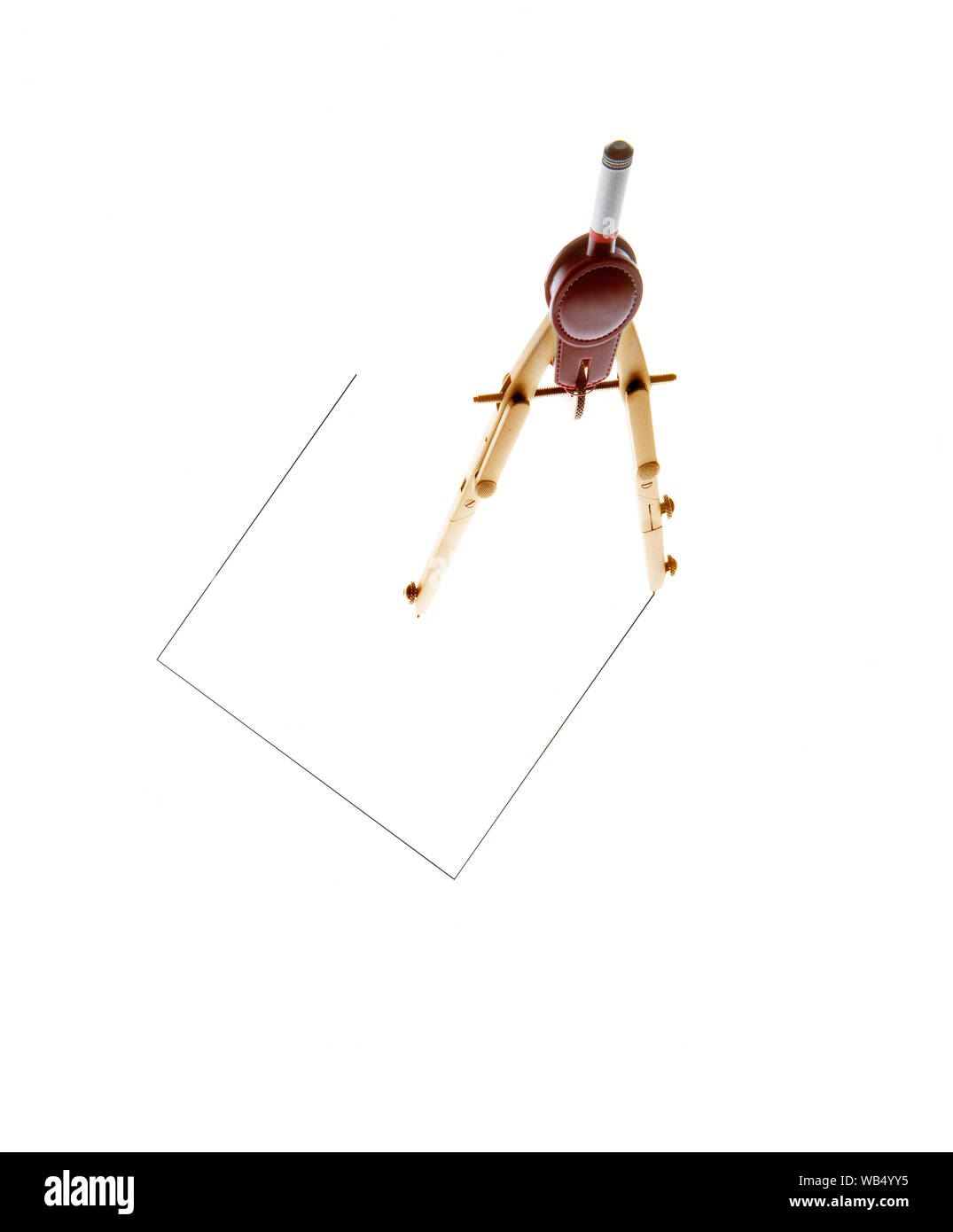 La conception d'un compas surprenant carré sur fond blanc. Banque D'Images