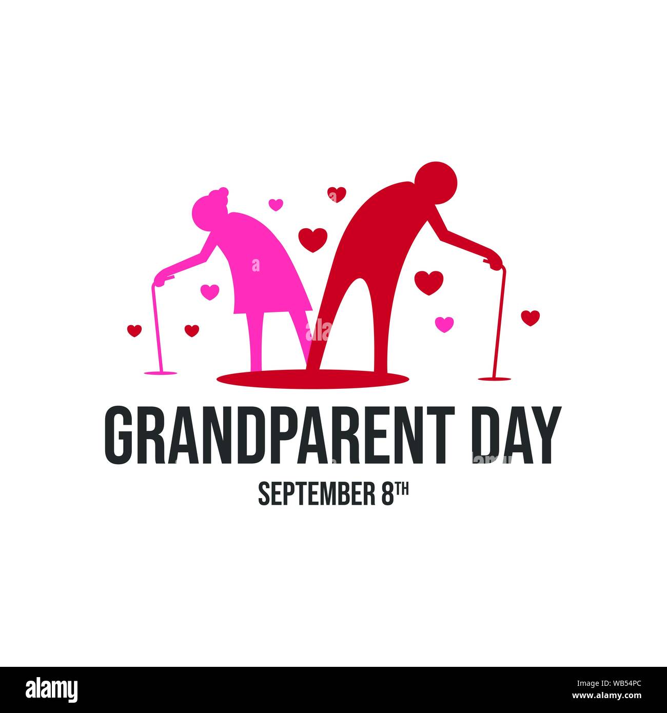 Journée des grands-parents silhouette vecteur Conception. Silhouette style design bandeau ou d'image de l'affiche Illustration de Vecteur