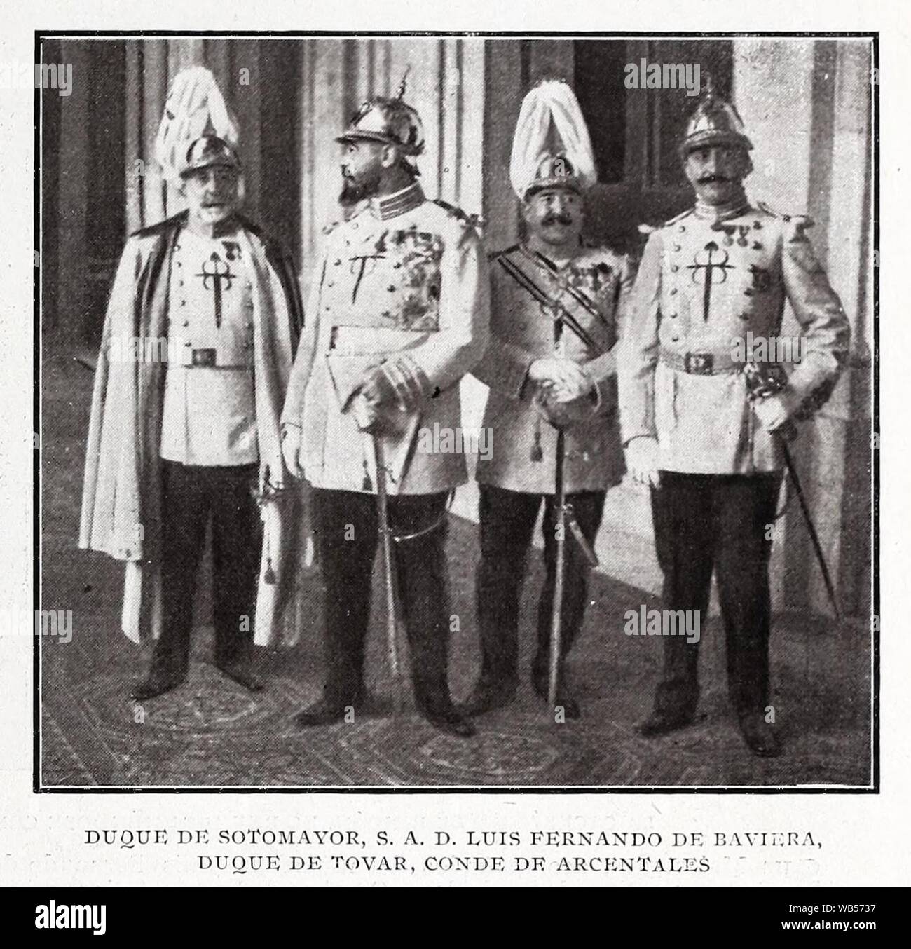 Duque de Sotomayor, Luis Fernando de Baviera, duc de Tovar, Conde de Arcentales, de Goñi, blanco y negro. Banque D'Images