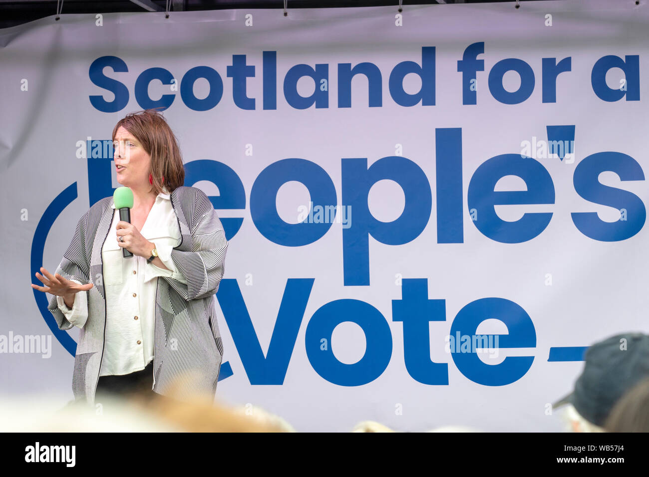 Edinburgh, Ecosse, Royaume-Uni. 22 août 2019. MP du travail Jess Phillips s'exprimant lors du vote de la population pendant le Festival d'Édimbourg Rallye 2019. Banque D'Images