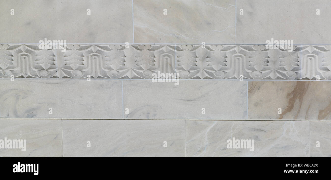 Vue extérieure. Détail. Bibliothèque du Congrès John Adams Building, Washington, D.C. Banque D'Images