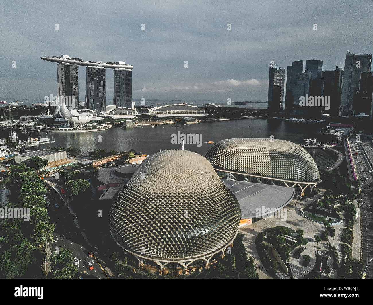 Une vue sur Marina Bay et au-dessus de Singapour centre Banque D'Images