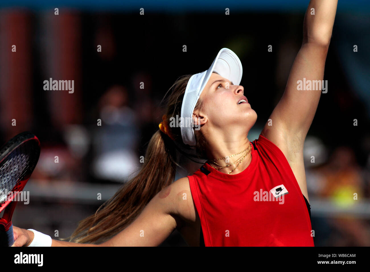 Flushing Meadows, New York, United States. Août 24, 2019. Eugénie Bouchard du Canada auprès de la National Tennis Center de Flushing Meadows, New York en préparation pour l'US Open qui débute lundi prochain. Crédit : Adam Stoltman/Alamy Live News Banque D'Images