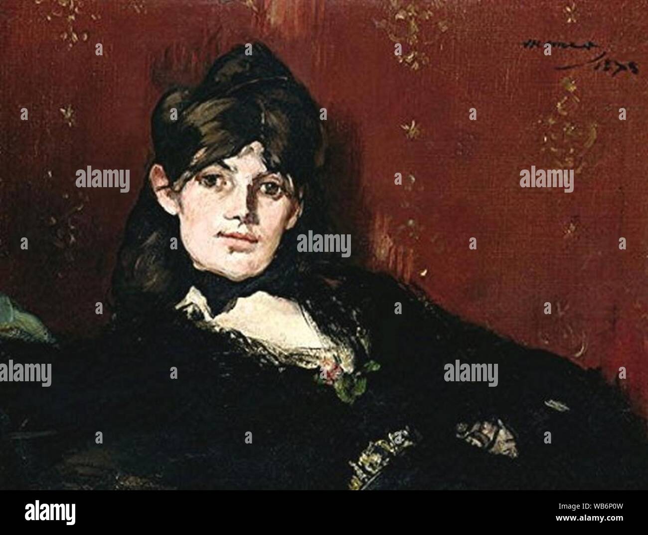 Edouard Manet - Portrait de Berthe Morisot scope of 1873. Banque D'Images