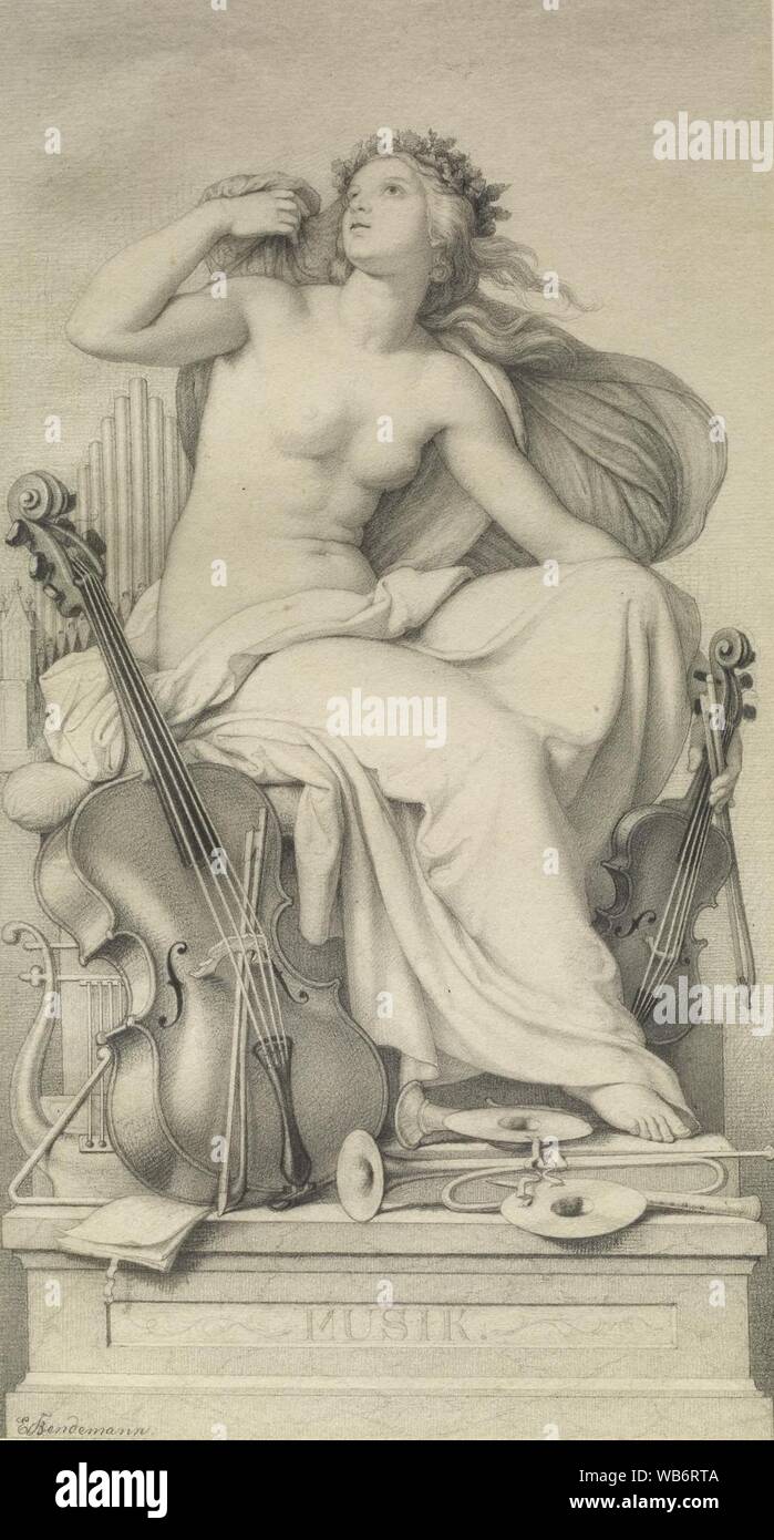 Friedrich Julius Eduard Bendemann - figure allégorique de la musique - Banque D'Images