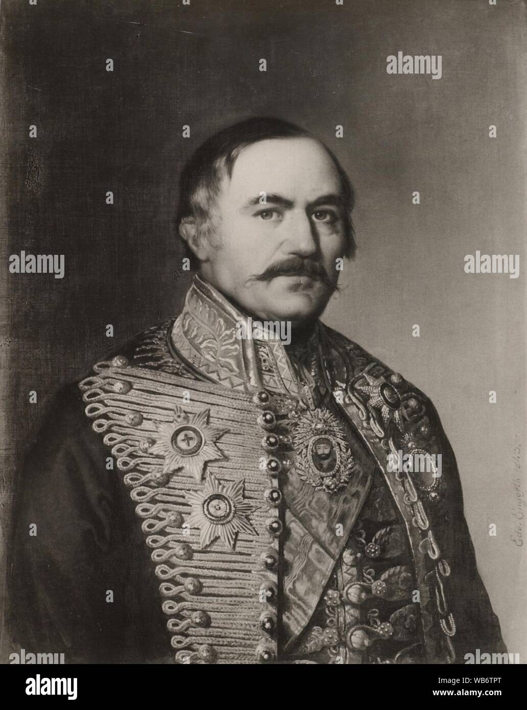 Eduard von Engerth Portret KNEZA MILOŠA - Obrenoviča. Banque D'Images