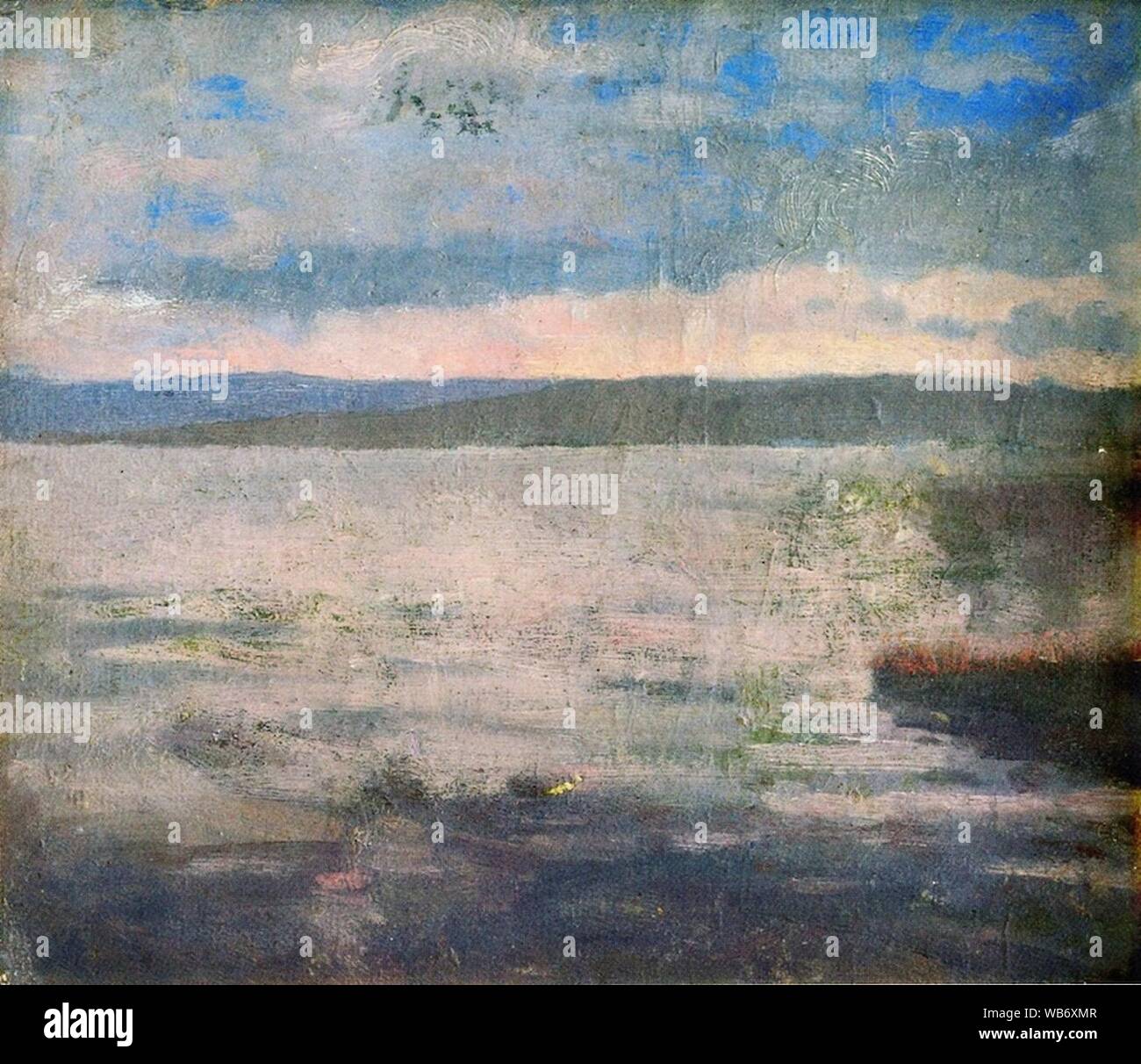 Edvard Munch - ambiance du soir en mer. Banque D'Images