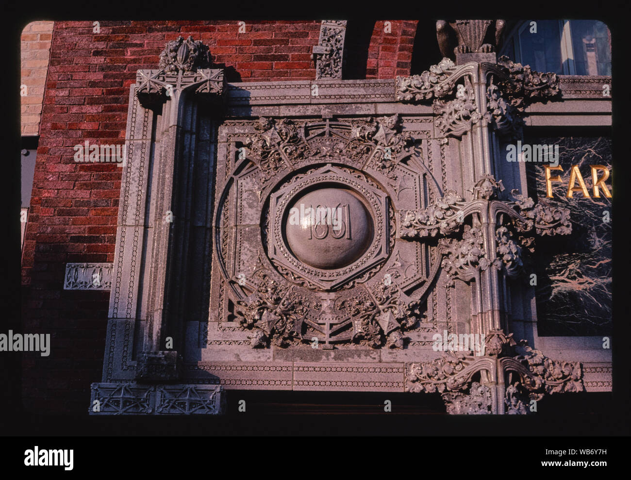 Les agriculteurs et les commerçants Union Bank, James Street, Columbus, Wisconsin Banque D'Images