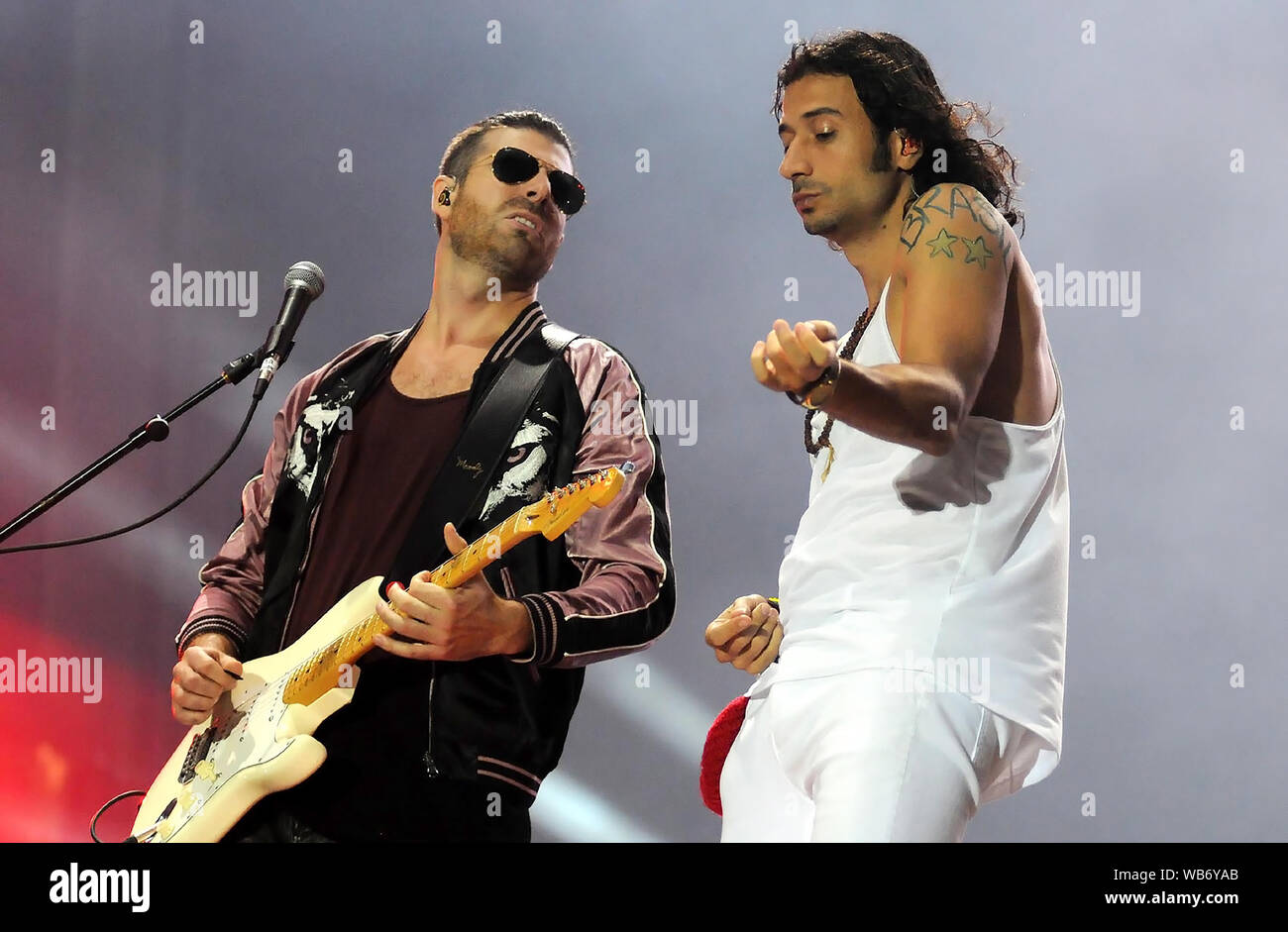 Rio de Janeiro, le 20 septembre 2015. La chanteuse du groupe Magic, Nasri, lors de son show à Rock in Rio, dans la ville de Rio de Janeiro, Brésil Banque D'Images