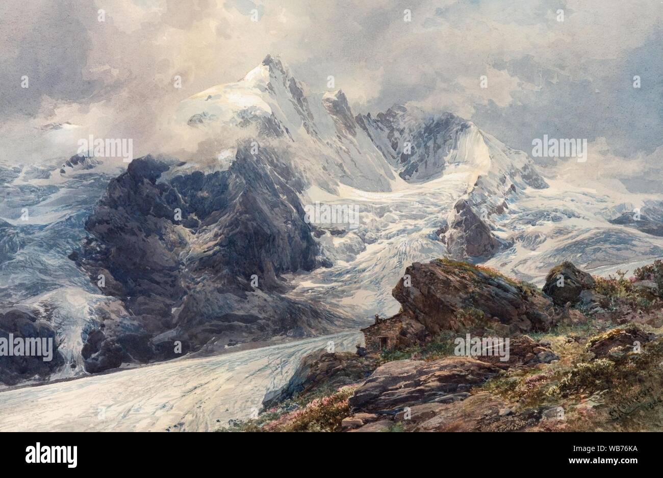 Edward Theodore Compton - Le Grossglockner. Banque D'Images