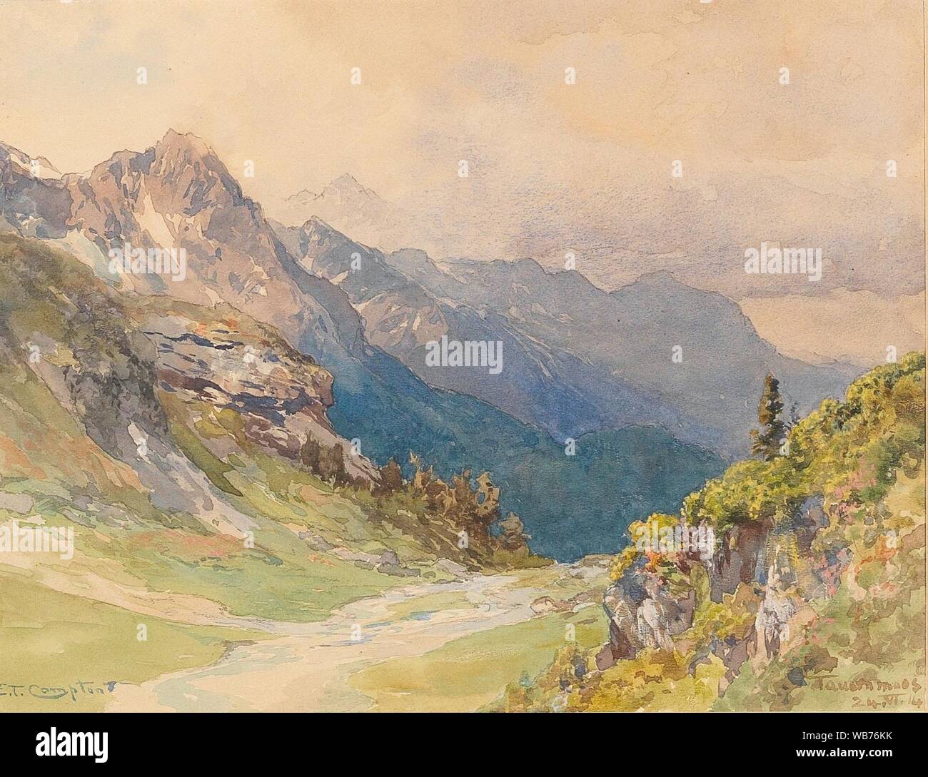 Edward Theodore Compton - Tauernmoos. Banque D'Images