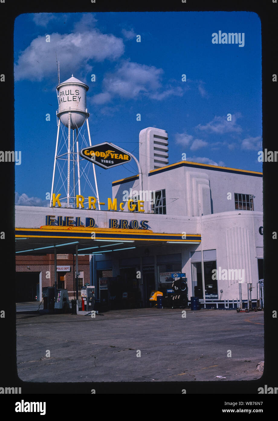 Domaine Bros. Service Station, Massachusetts, Pauls Valley Banque D'Images