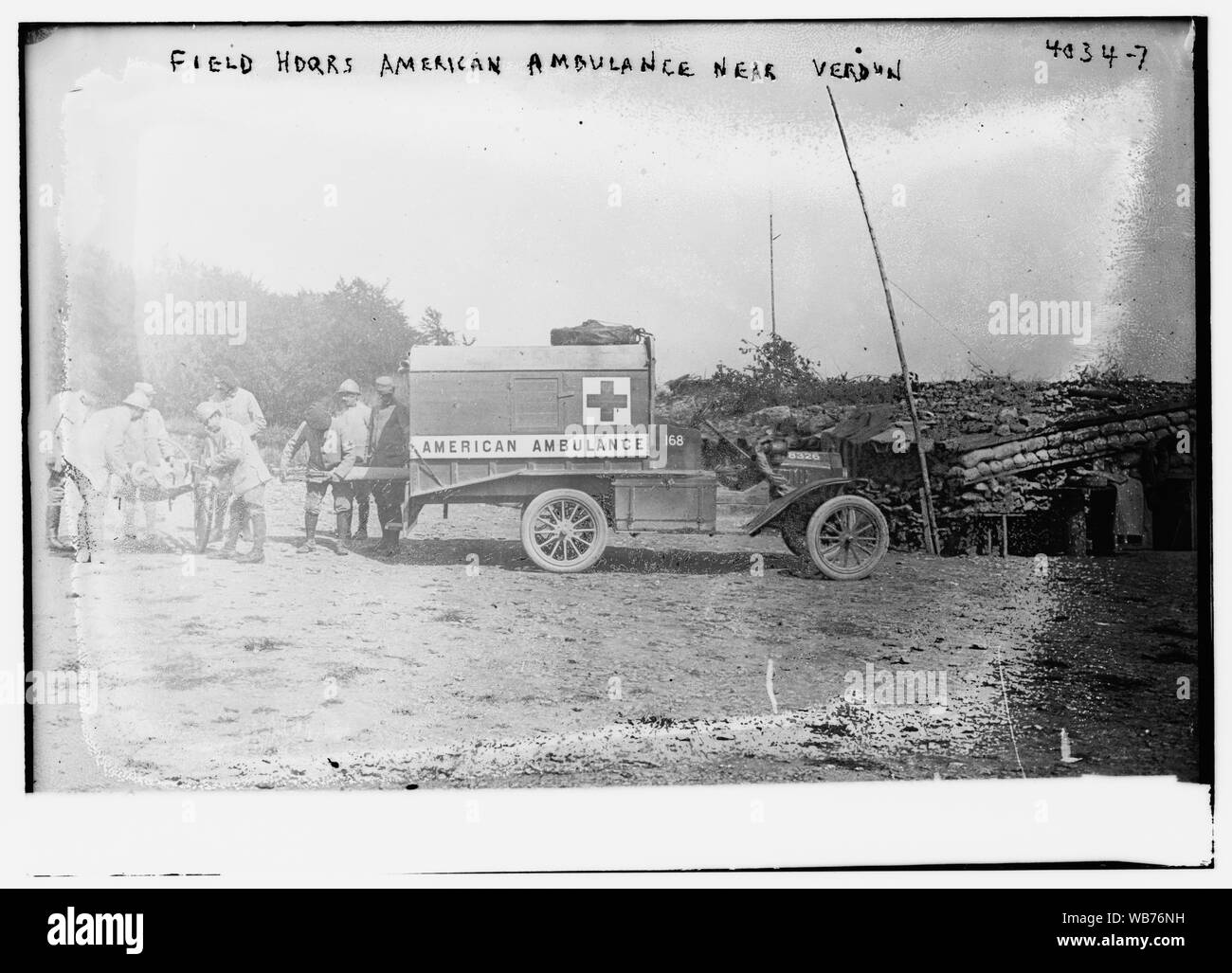 Domaine Hdqrts. Ambulance américaine près de Verdun Abstract/moyenne : 1 négatif : vitrage ; 5 x 7 in. ou moins. Banque D'Images