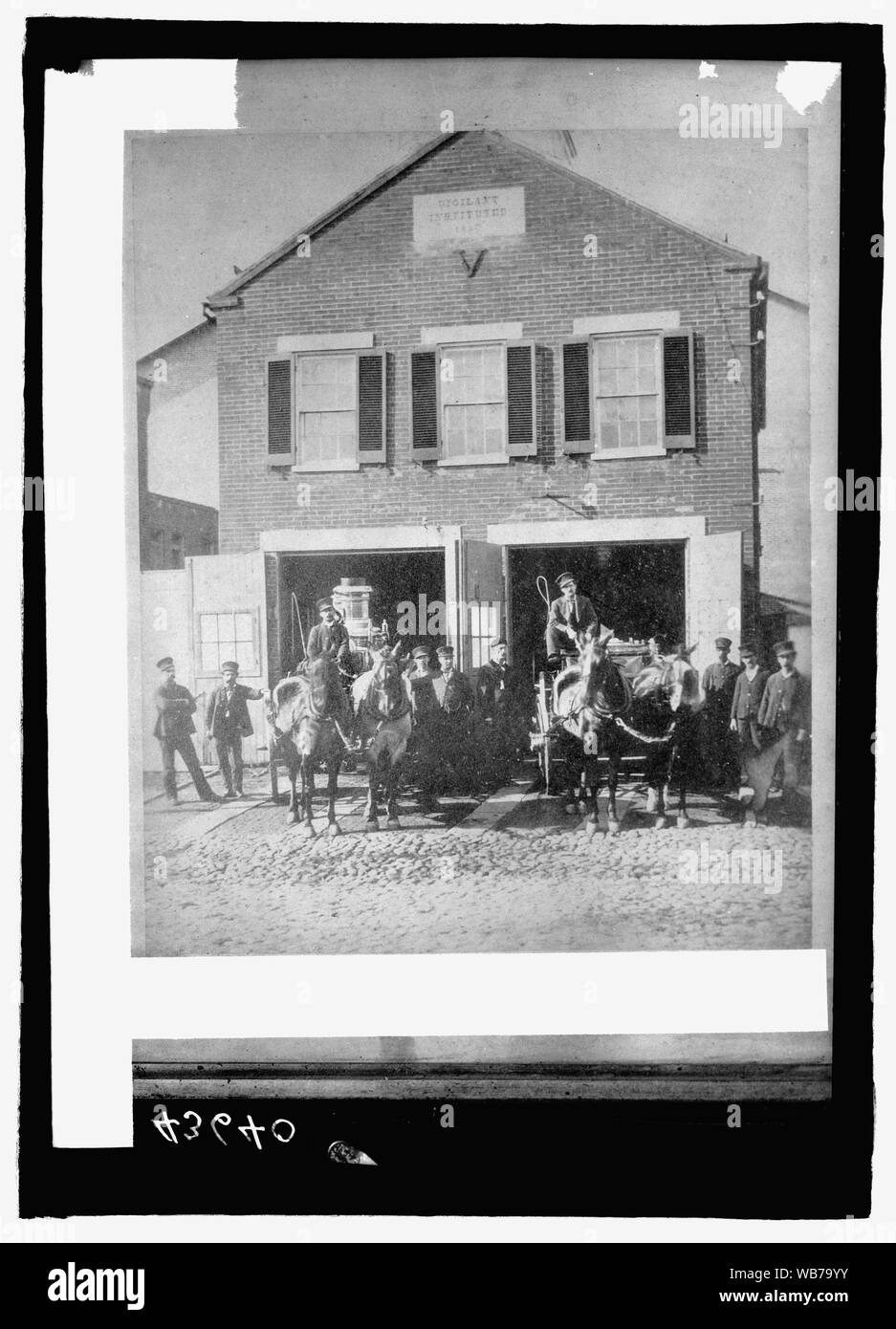 Fire house avec moteurs à chevaux, Washington, D.C. Résumé/moyenne : 1 négatif : film de sécurité ; 5 x 7 in. ou moins Banque D'Images