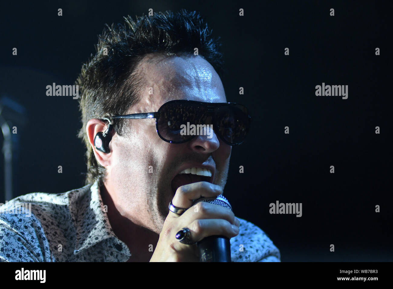 Rio de Janeiro, le 15 février 2019. Chanteur Jeff Gutt du groupe Stone Temple Pilots, au cours de show à Km de Vantagens située sur la ville de Rio de Janei Banque D'Images