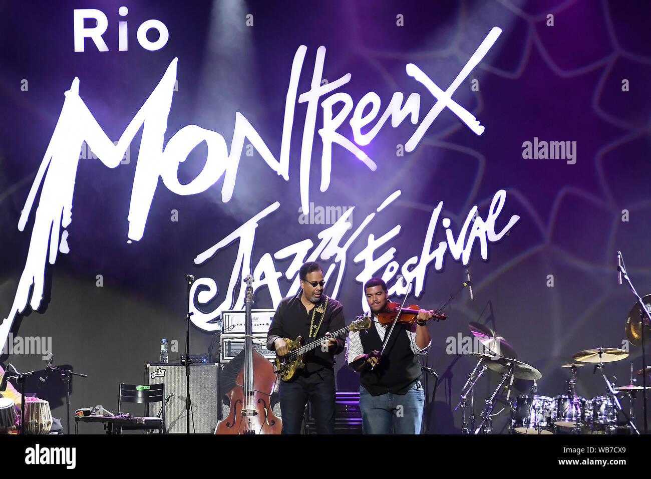 Rio de Janeiro, Brésil, le 7 juin 2019. Le bassiste Stanley Clarke pendant le concert de son groupe Stanley Clarke Band au Rio Montreux Jazz Festival à P Banque D'Images