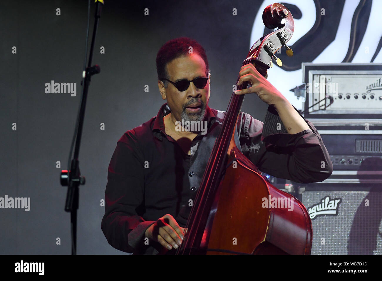 Rio de Janeiro, Brésil, le 7 juin 2019. Le bassiste Stanley Clarke pendant le concert de son groupe Stanley Clarke Band au Rio Montreux Jazz Festival à P Banque D'Images