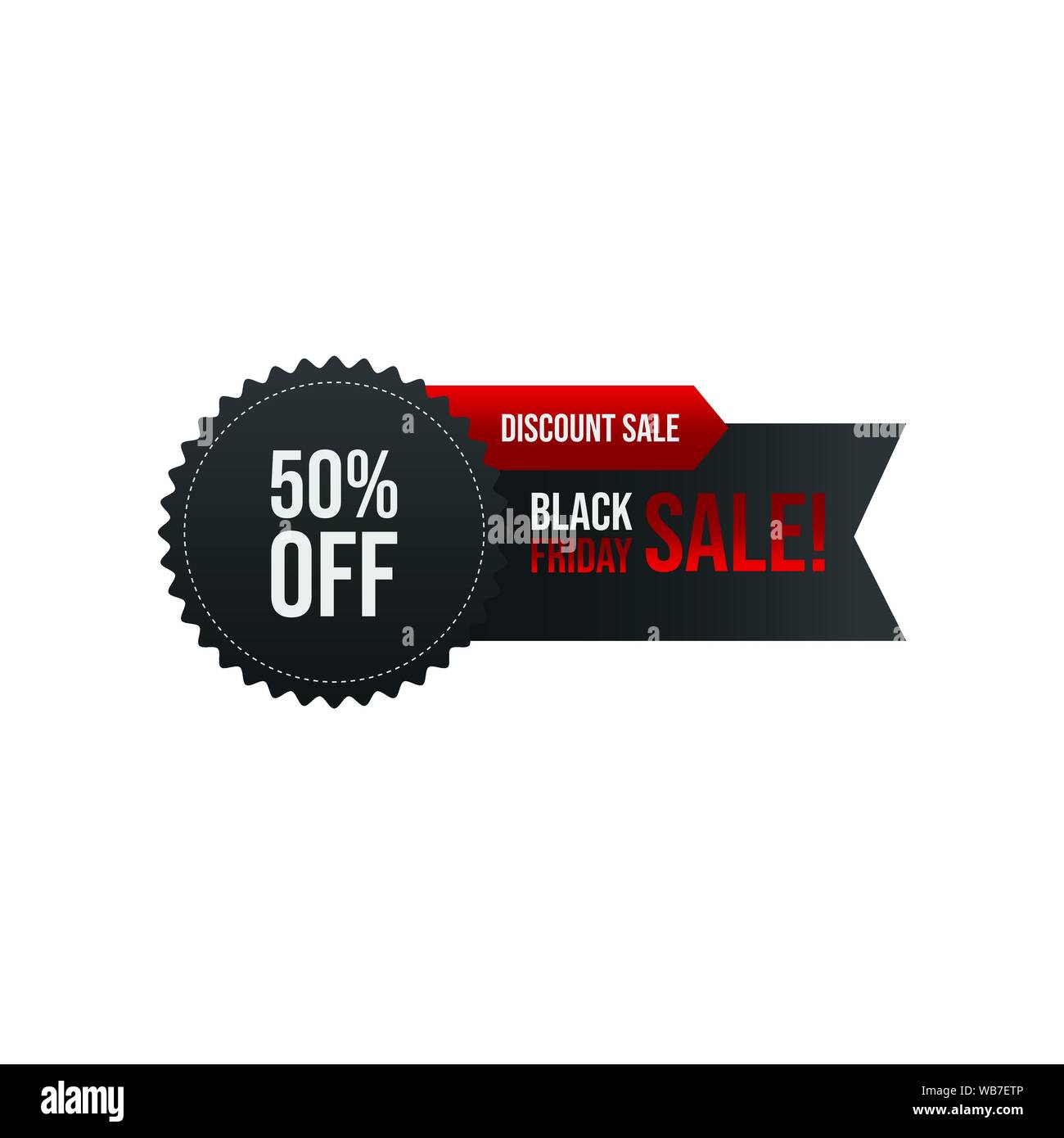 Vendredi noir vente promotion banner ou tag de noir et de couleur rouge. Le vendredi noir vente conception de bannières avec texte Illustration de Vecteur