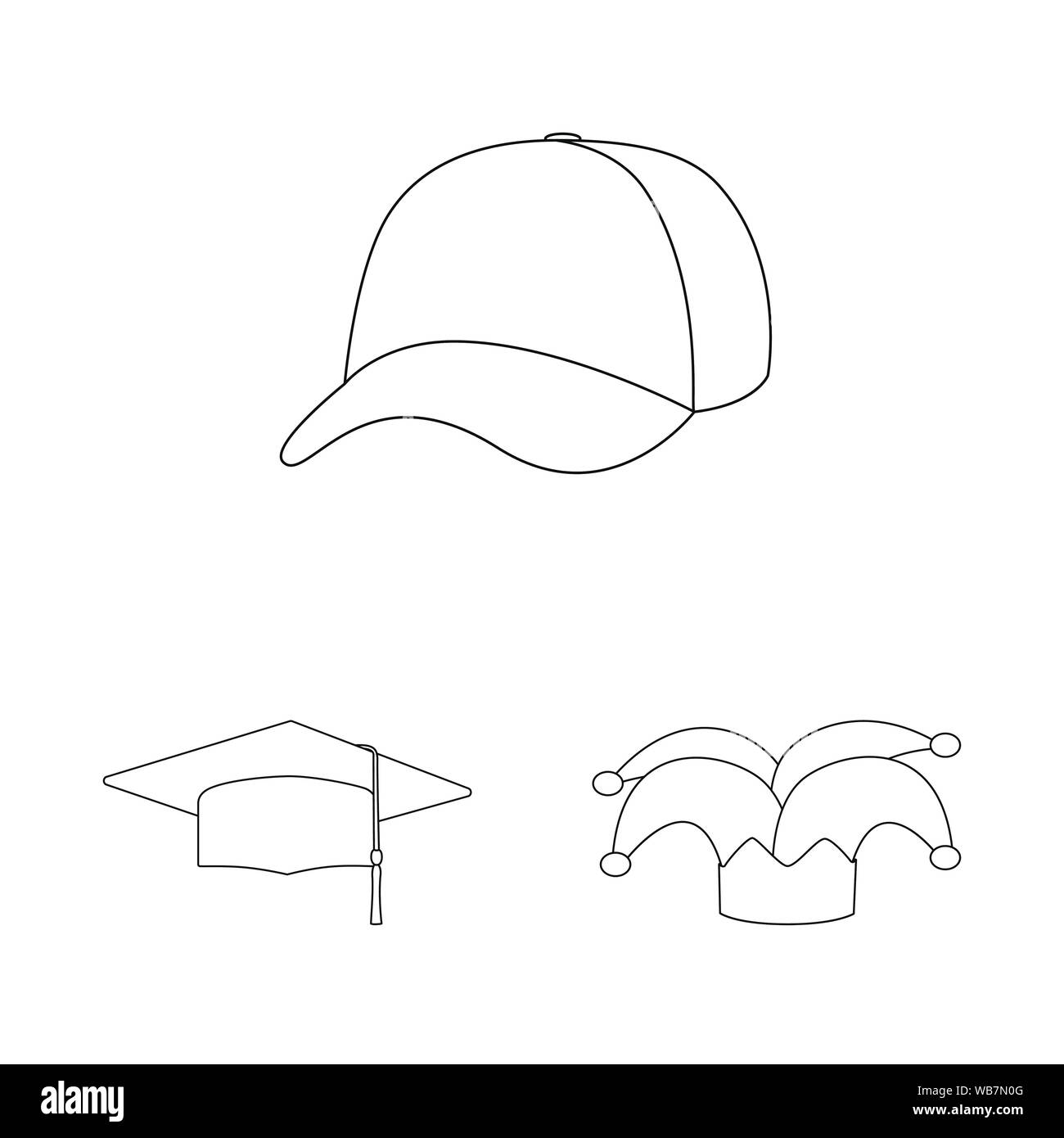 Vector illustration de coiffures et napper d'un logo. Collection de coiffures et casque symbole boursier pour le web. Illustration de Vecteur