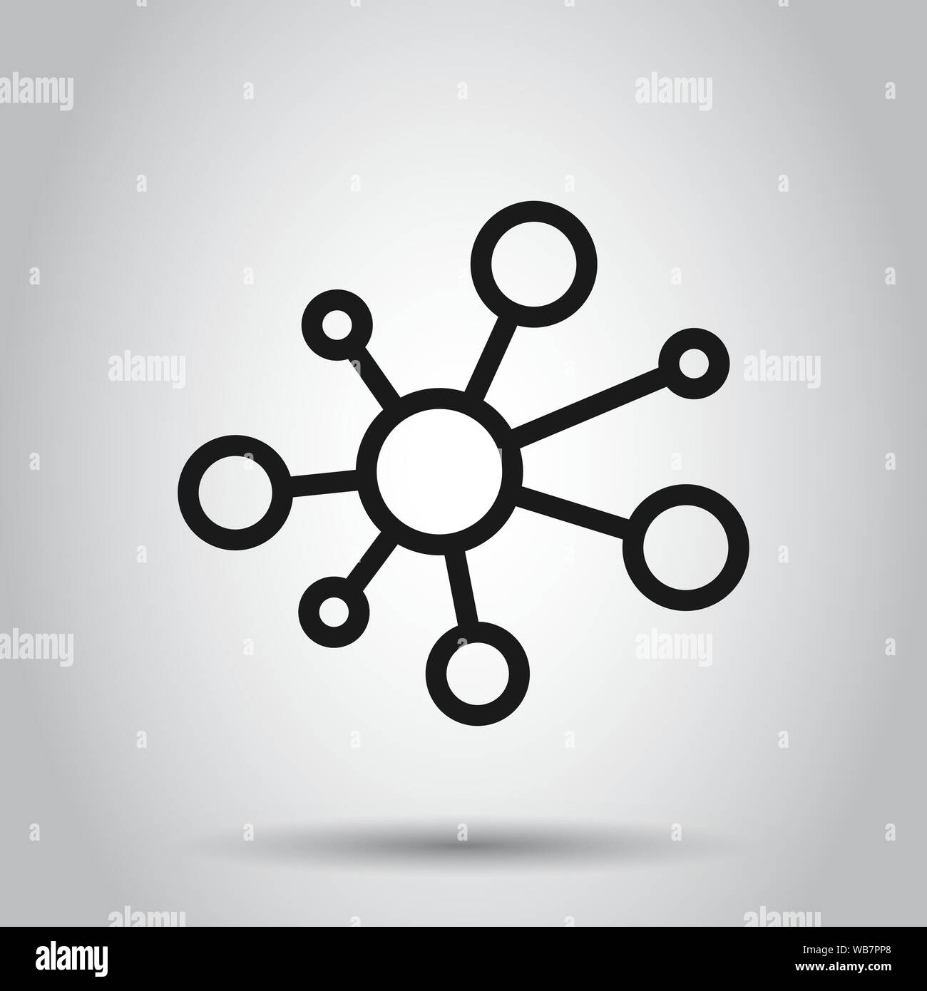 L'icône de connexion réseau Hub signer dans télévision style. Molécule d'ADN isolé sur fond d'illustration vectorielle. Concept d'atome. Illustration de Vecteur
