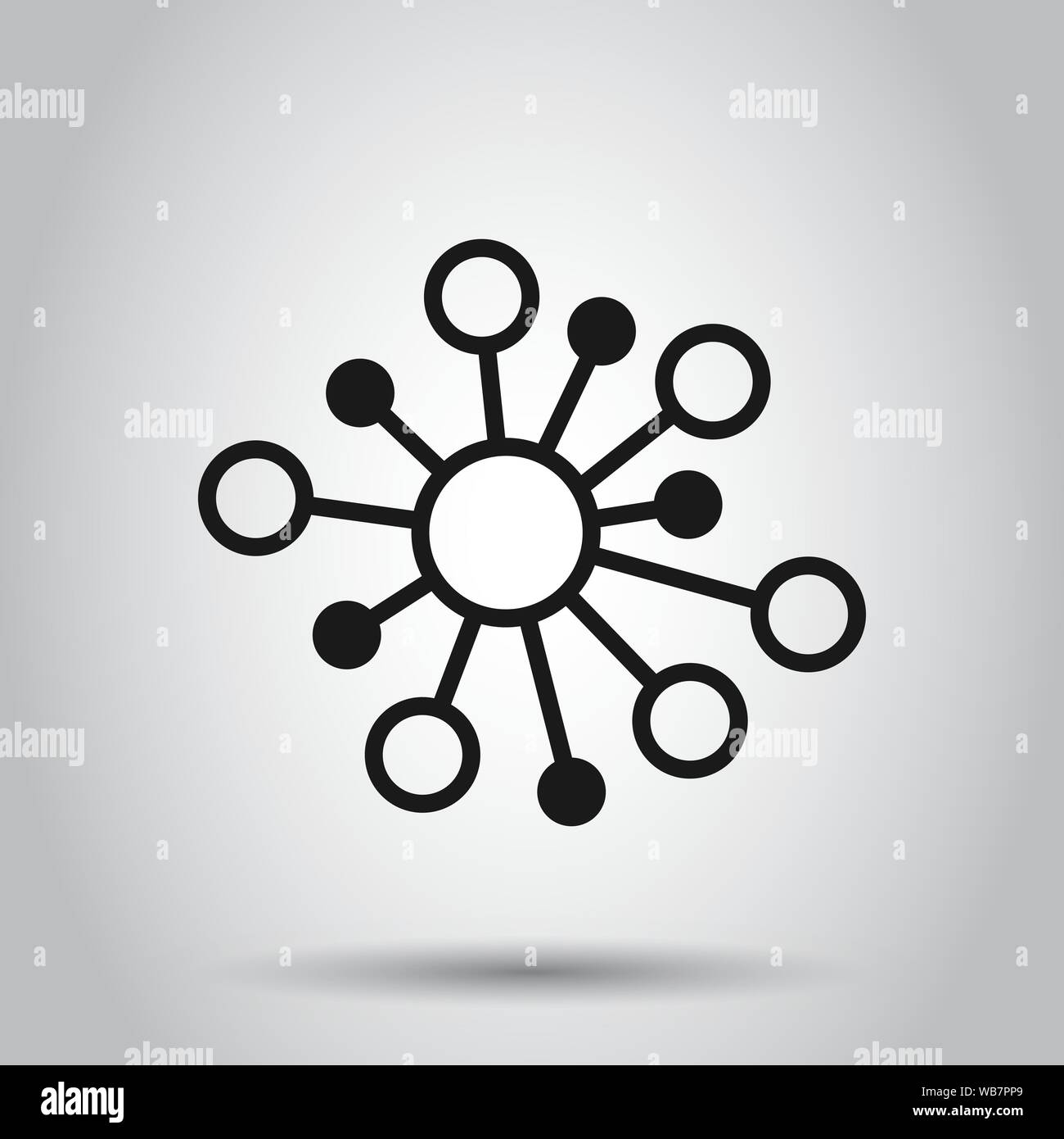 L'icône de connexion réseau Hub signer dans télévision style. Molécule d'ADN isolé sur fond d'illustration vectorielle. Concept d'atome. Illustration de Vecteur