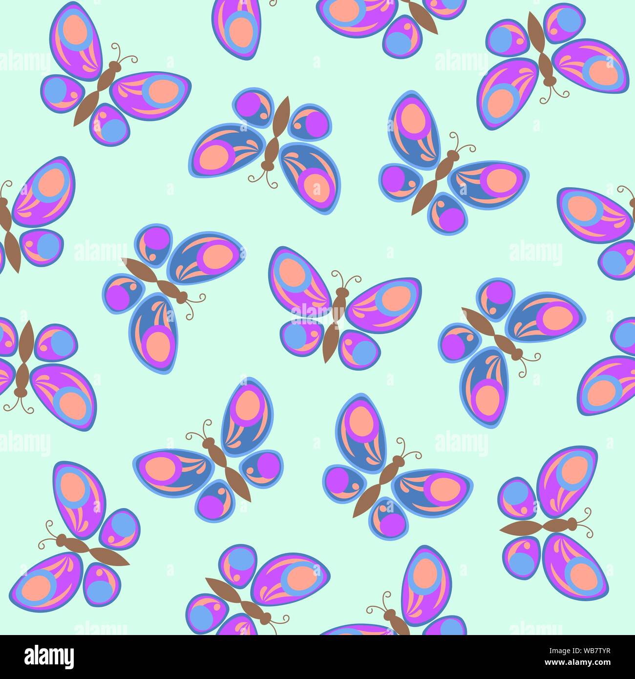 Beaux papillons sans motif. Vector illustration. EPS10. Masque de découpe appliquée. Ce modèle est disponible sous forme de nuanciers. Illustration de Vecteur