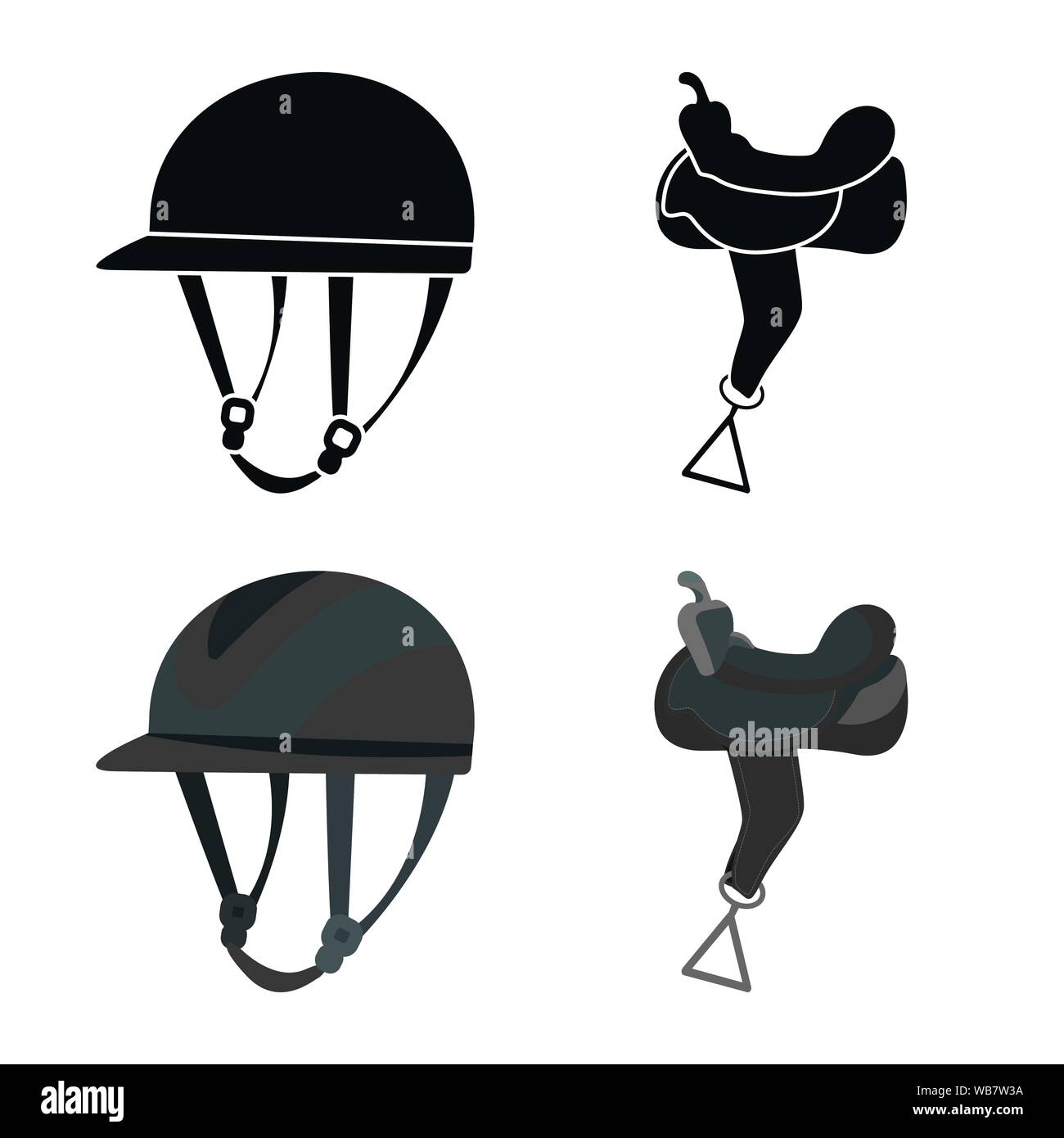 Vector illustration de matériel équitation - symbole. Ensemble d'équipements et la concurrence symbole boursier pour le web. Illustration de Vecteur