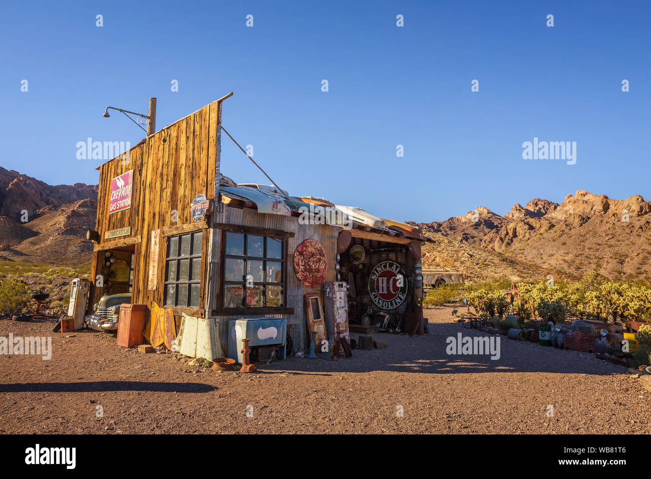 Nelson Ghost Town situé dans le canyon d'El Dorado près de Las Vegas, Nevada Banque D'Images