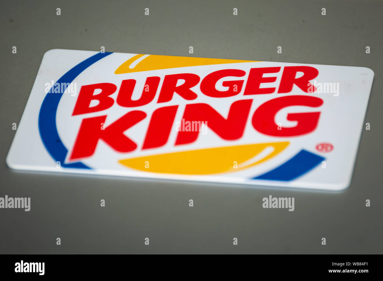 Un Burger King avec carte-cadeau stockés de valeur en espèces. Fast food restaurant. Banque D'Images