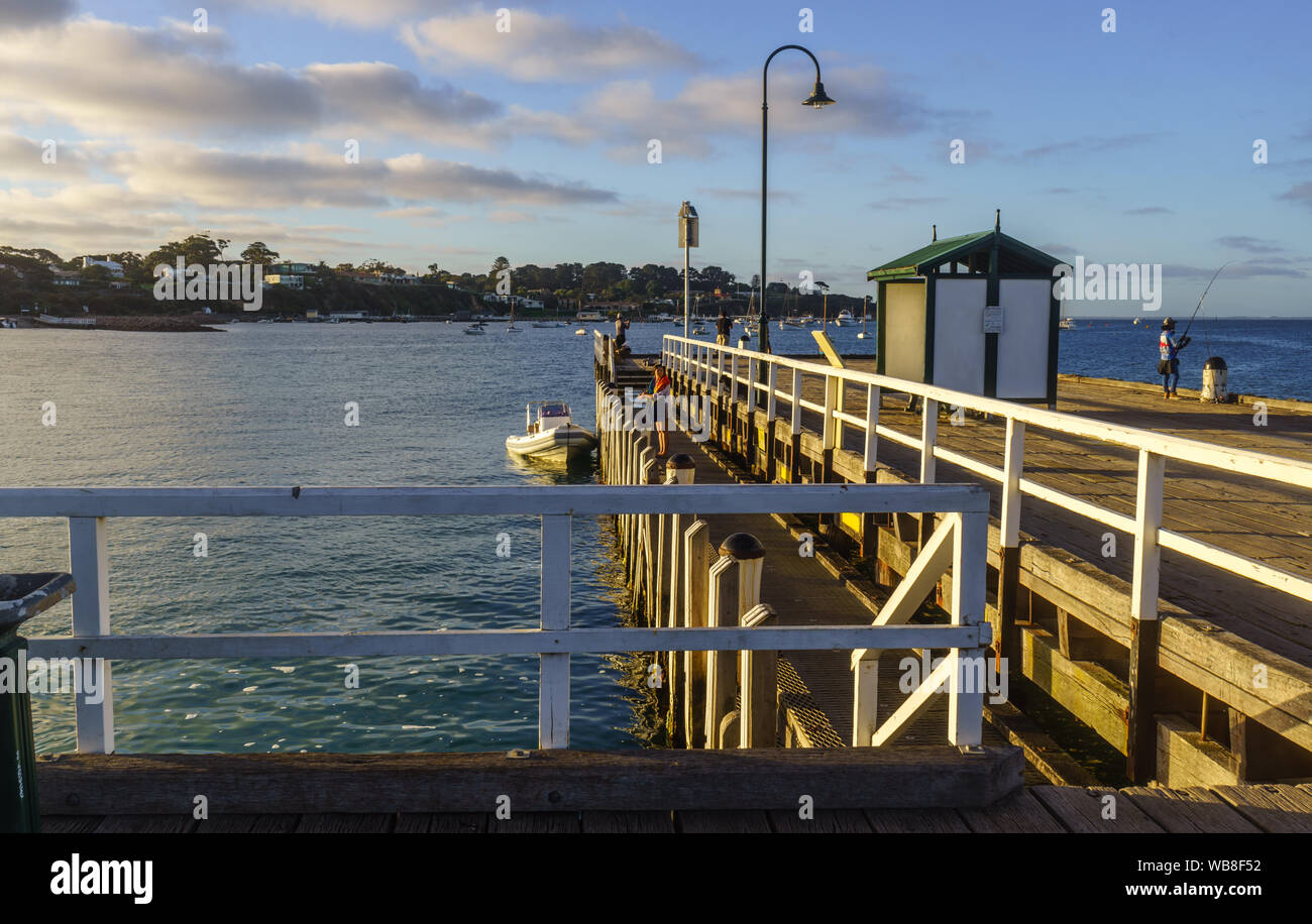Sorrento Pier at sunset, Sorrento, Victoria, Australie Banque D'Images